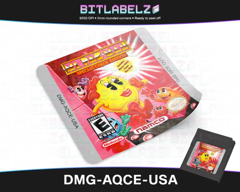 Ms. Pac-Man: Special Color Edition - Etichetta Game Boy Color [DMG-AQCE-USA]