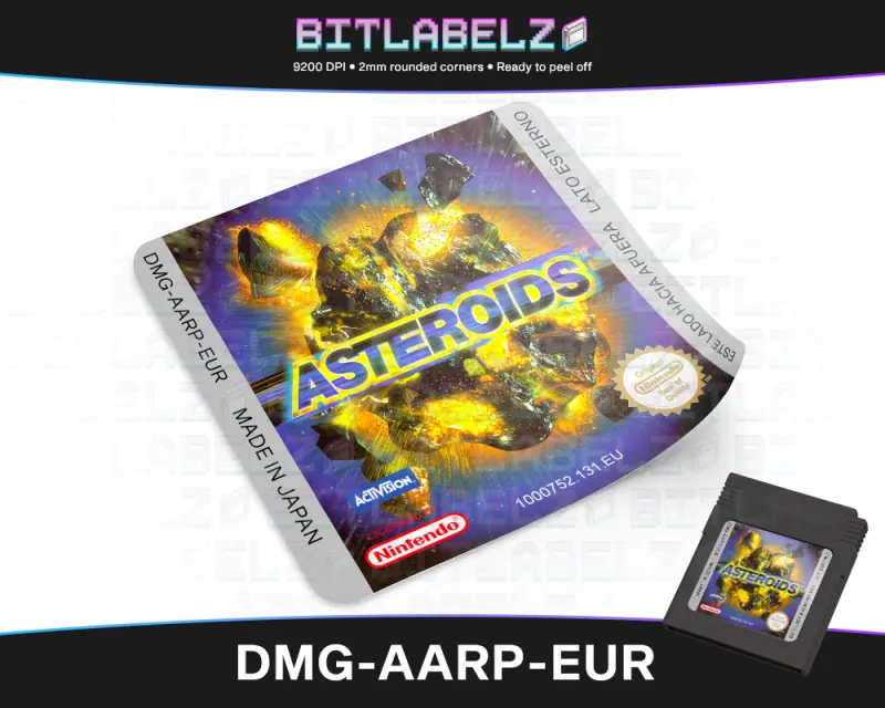 Asteroids - Etichetta Game Boy Color [DMG-AARP-EUR]