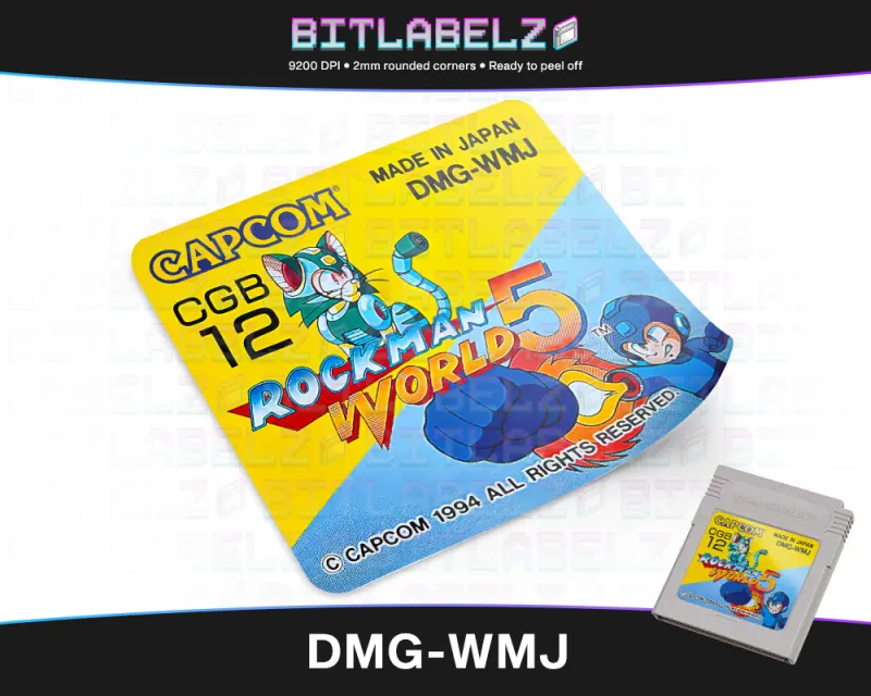 Rockman World 5 / Mega Man V - Etichetta Game Boy [DMG-WMJ]