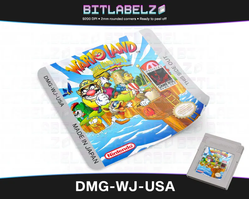 Wario Land: Super Mario Land 3 - Étiquette Game Boy [DMG-WJ-USA]