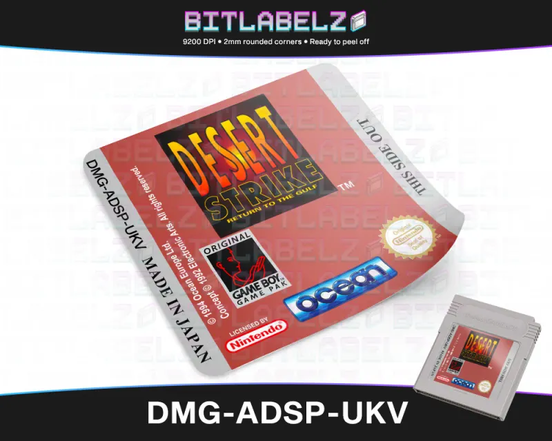 Desert Strike: Return to the Gulf - Etichetta Game Boy [DMG-ADSP-UKV]