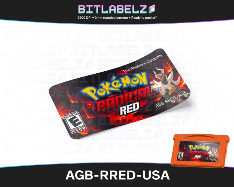 Pokemon Radical Red - Étiquette Game Boy Advance holographique [AGB-RRED-USA]