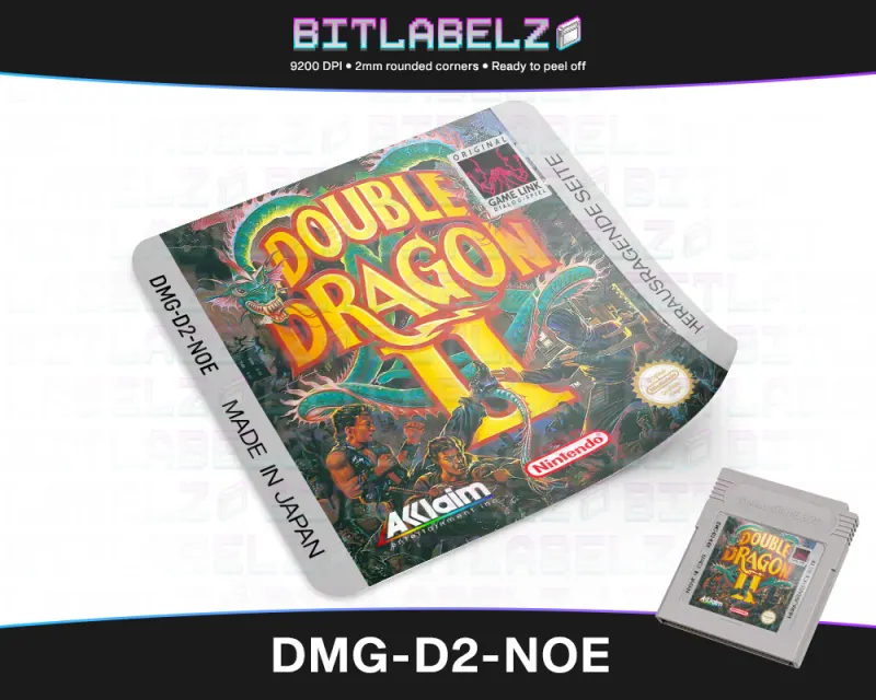 Double Dragon II - Étiquette Game Boy [DMG-D2-NOE]