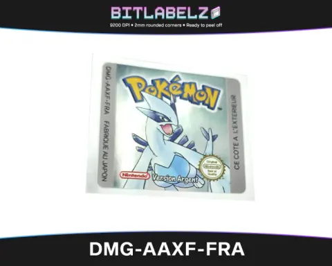 Pokemon Version Argent - Etichetta Game Boy Color [DMG-AAXF-FRA] con effetto argento