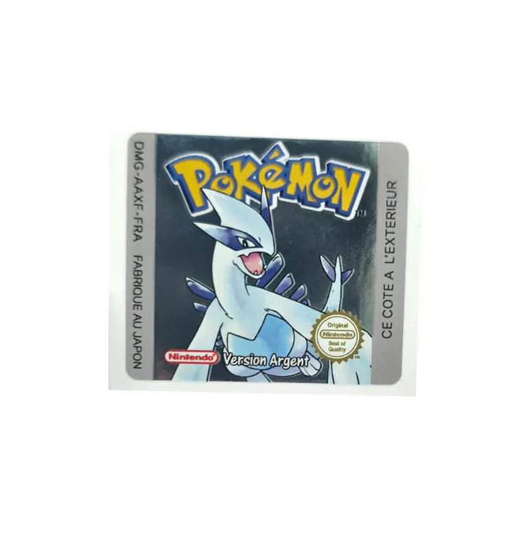 Pokemon Version Argent - Etichetta Game Boy Color [DMG-AAXF-FRA] con effetto argento