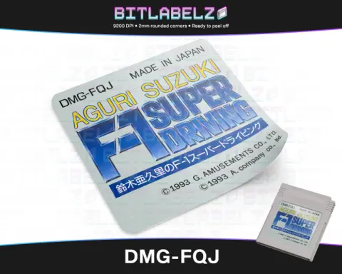 Aguri Suzuki F-1 Super Driving (鈴木亜久里のF-1スーパードライビング) - Etichetta Game Boy [DMG-FQJ]