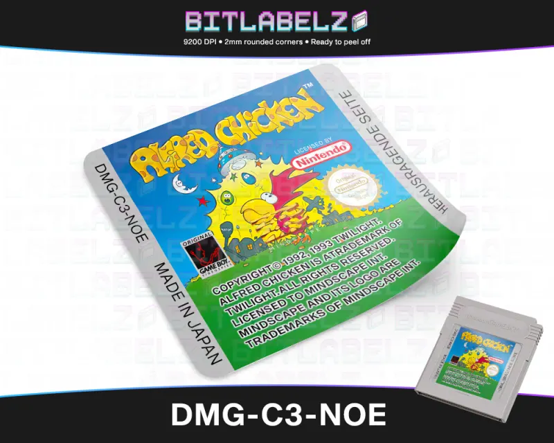 Alfred Chicken - Etichetta Game Boy [DMG-C3-NOE]