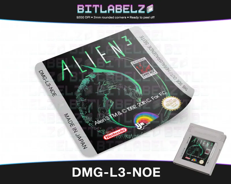 Alien 3 - Etichetta Game Boy [DMG-L3-NOE]