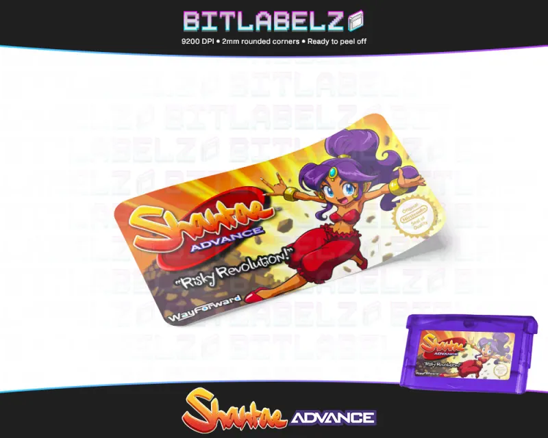Shantae Advance: Risky Revolution - Etichetta Game Boy Advance custom