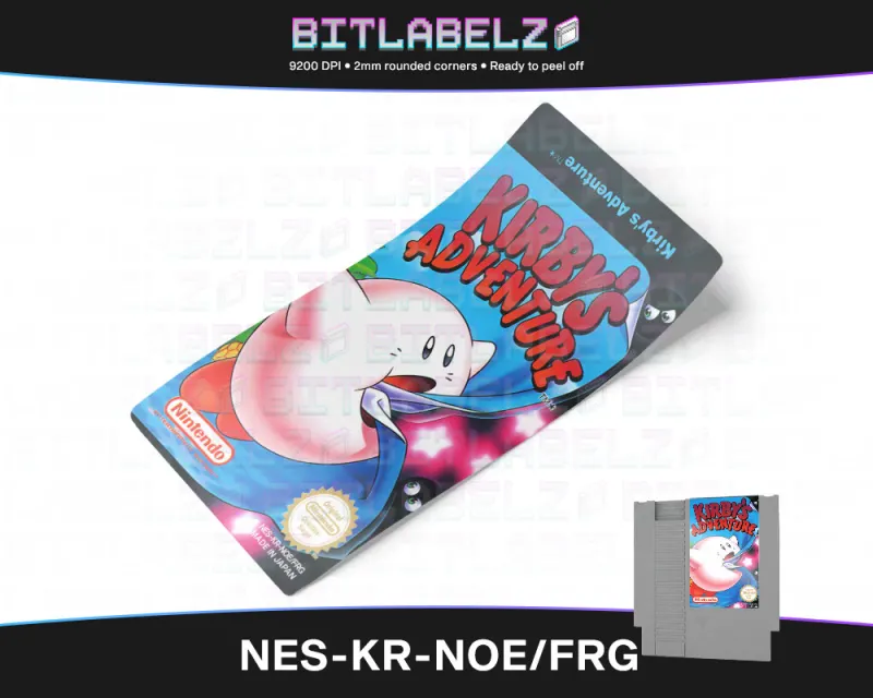 Kirby's Adventure - Etichetta Nintendo NES [NES-KR-NOE/FRG]