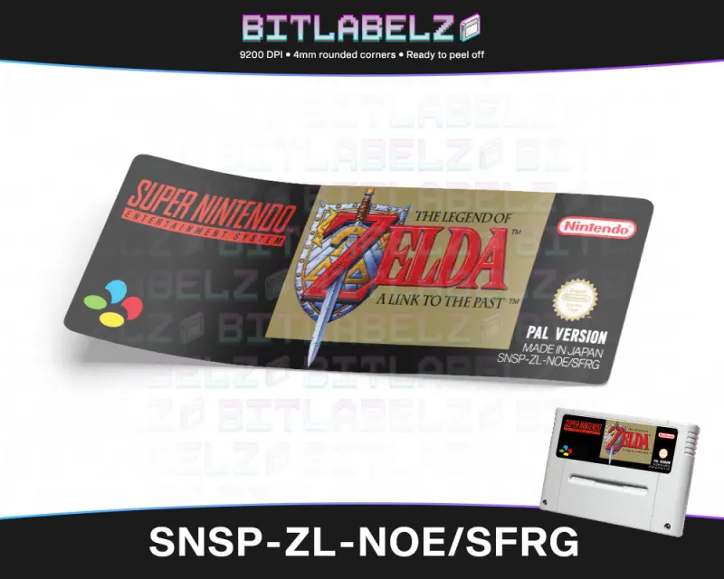 The Legend of Zelda: A Link to the Past - Etiqueta Super Nintendo PAL [SNSP-ZL-NOE/SFRG]