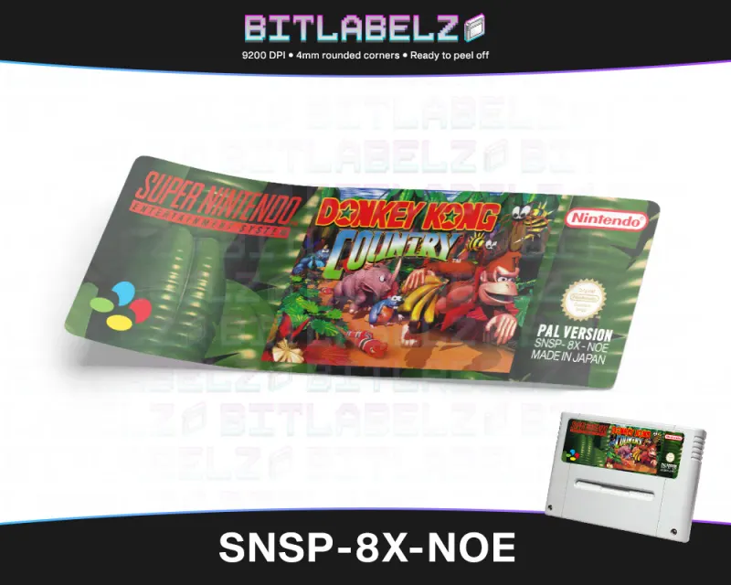 Donkey Kong Country - Étiquette Super Nintendo PAL [SNSP-8X-NOE]