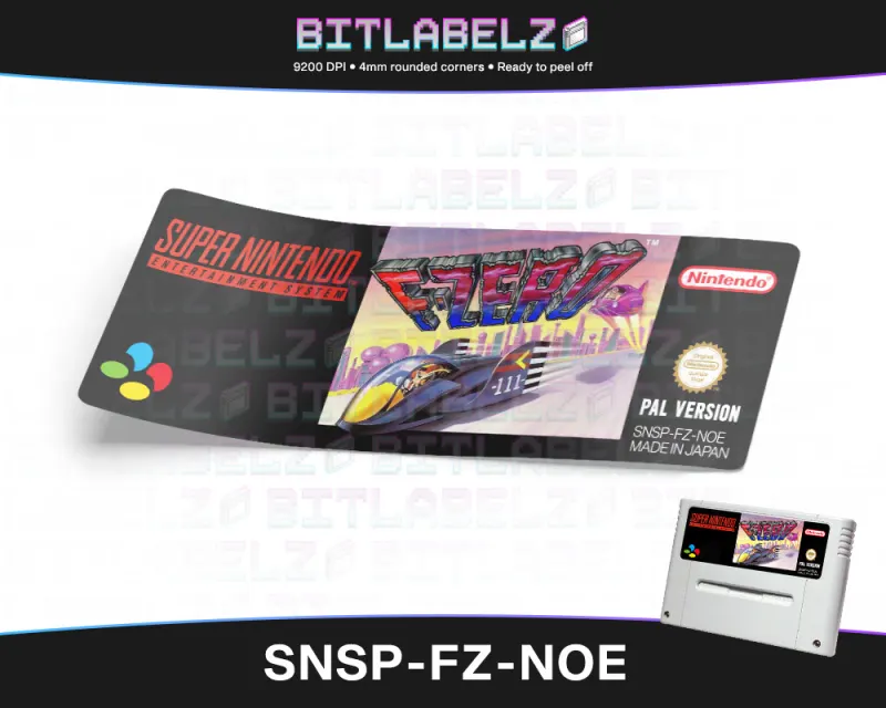 F-Zero - Etichetta Super Nintendo PAL [SNSP-FZ-NOE]
