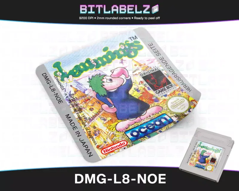 Lemmings - Étiquette Game Boy [DMG-L8-NOE]