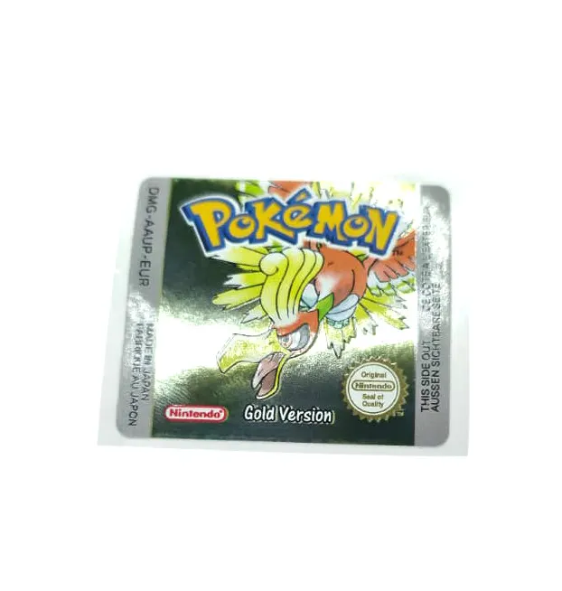 Pokemon Gold Version - Etichetta Game Boy Color [DMG-AAUP-EUR] con effetto oro