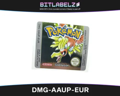 Pokemon Gold Version - Game Boy Color Label [DMG-AAUP-EUR] mit Gold Effekt