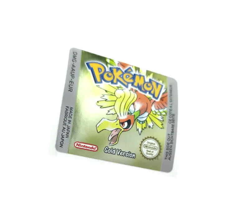 Pokemon Gold Version - Etichetta Game Boy Color [DMG-AAUP-EUR] con effetto oro