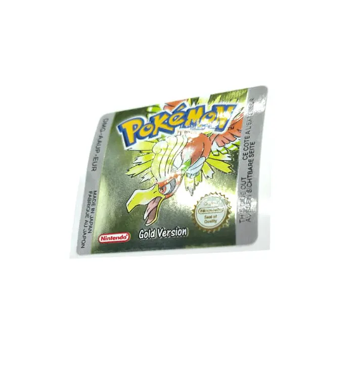 Pokemon Gold Version - Etichetta Game Boy Color [DMG-AAUP-EUR] con effetto oro