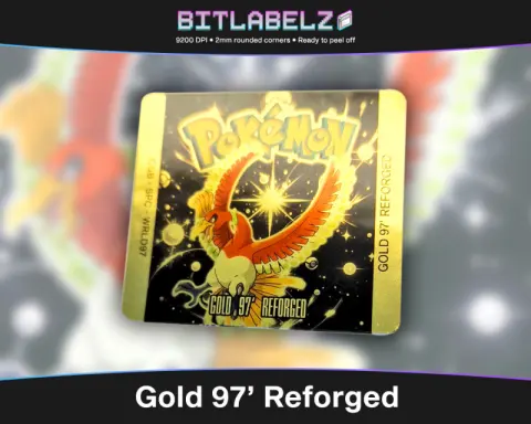 Pokemon Gold 97' Reforged - Etichetta Game Boy Color custom con effetto oro