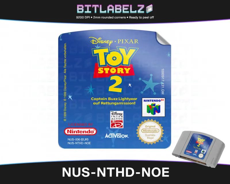 Toy Story 2 - Etichetta Nintendo 64 [NUS-NTHD-NOE]