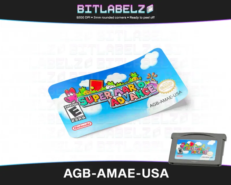 Super Mario Advance - Etichetta Game Boy Advance [AGB-AMAE-USA]