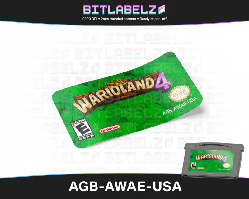 Wario Land 4 - Etichetta Game Boy Advance [AGB-AWAE-USA]