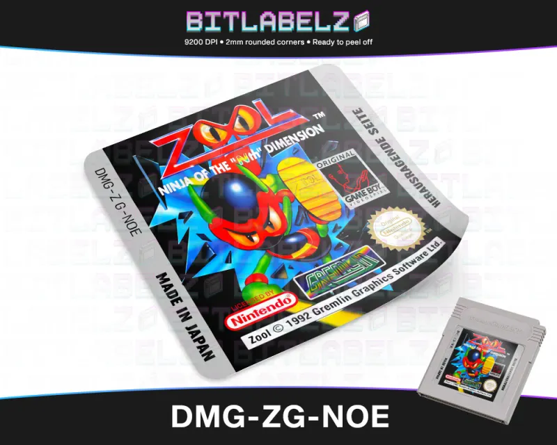 Zool: Ninja of the Nth Dimension - Etichetta Game Boy [DMG-ZG-NOE]