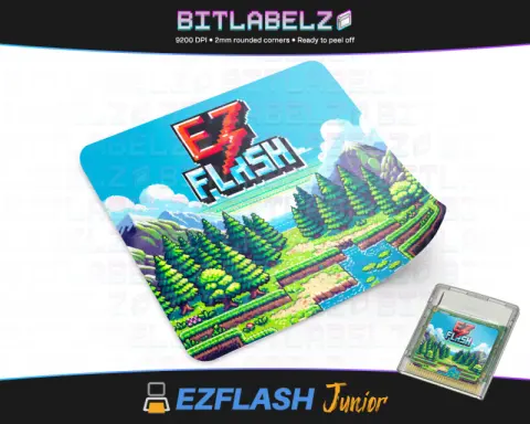 EZ Flash Junior (Jr.) "Pixel Retro Landscape" - Étiquette