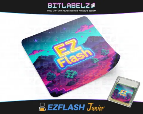 EZ Flash Junior (Jr.) "Neon Pixel Horizon" - Étiquette