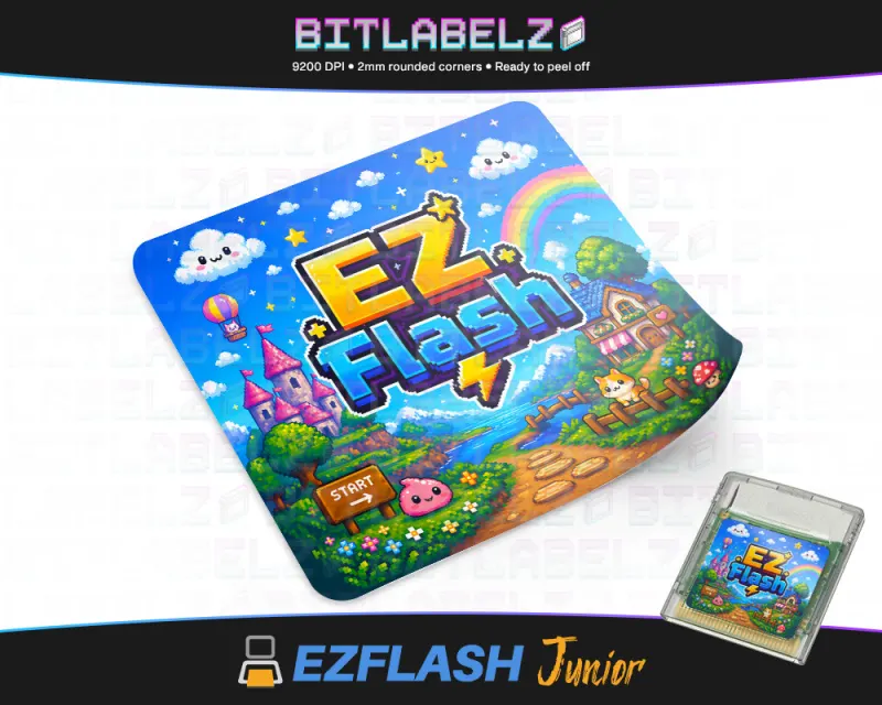 EZ Flash Junior (Jr.) "Kawaii Pixel Valley" - Étiquette