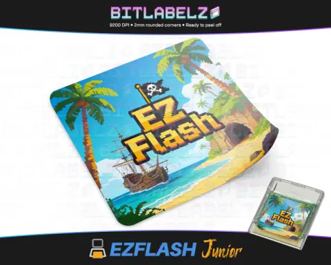 EZ Flash Junior (Jr.) "Pixel Pirate Cove" - Étiquette
