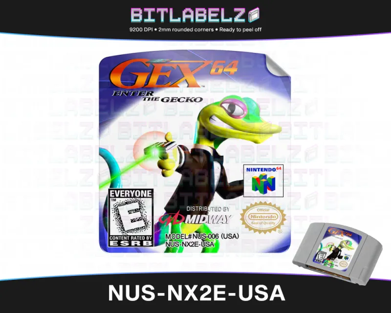 Gex 64: Enter the Gecko - Nintendo 64 Label [NUS-NX2E-USA]